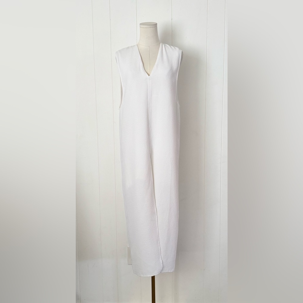 Helmut Lang White Raze Drape Casual Maxi Dress Size 6
